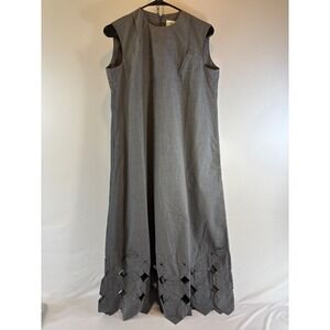 ZUCCa by Issey Miyake Gray Cutwork Hem Maxi Dress Size M Avant-Garde